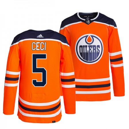 Edmonton Oilers tröja Cody Ceci 5 Adidas Orange Authentic - NHL Tröjor Herr